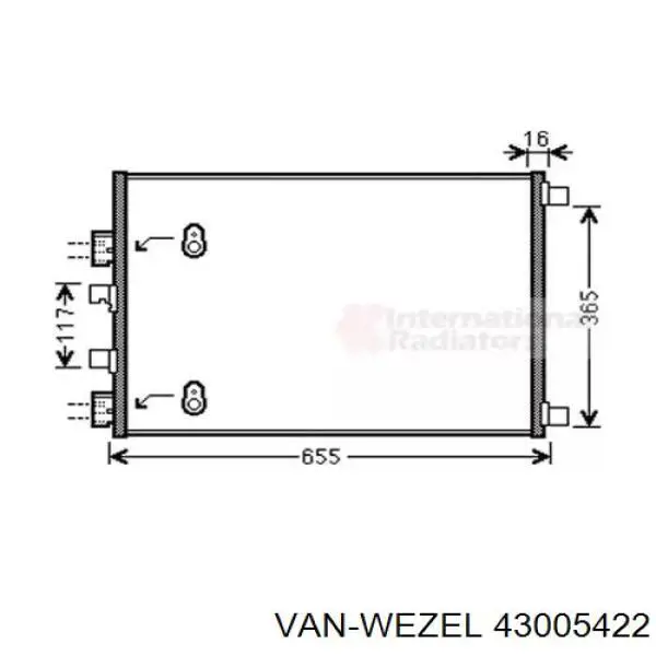 Радиатор кондиционера 43005422 VAN Wezel