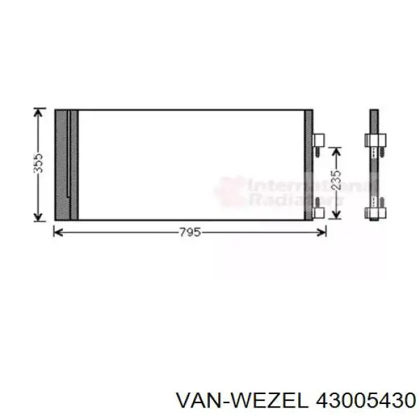 Радиатор кондиционера 43005430 VAN Wezel