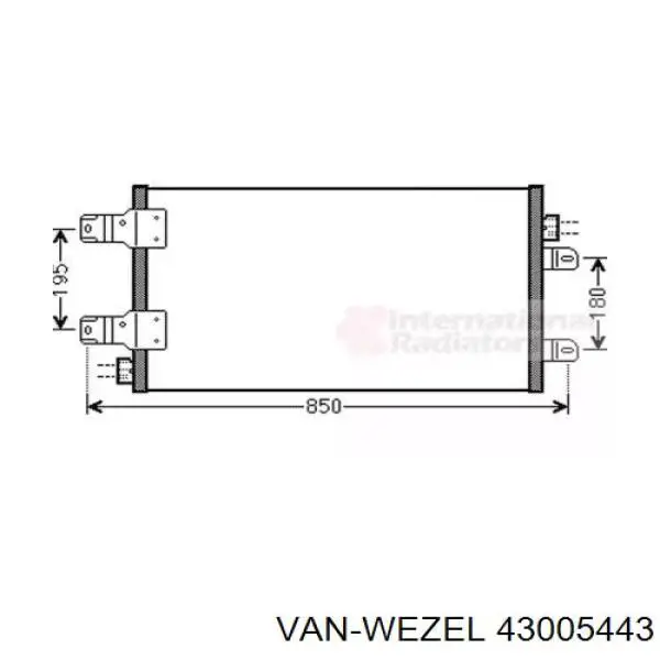 43005443 VAN Wezel радиатор кондиционера
