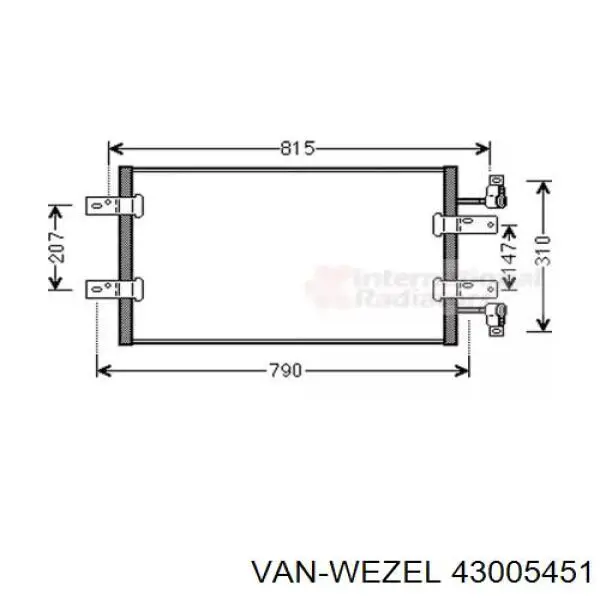 Купить 43005451 VAN Wezel Радиатор системы охлаждения кондиционера