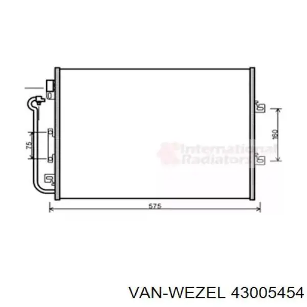 Радиатор кондиционера 43005454 VAN Wezel