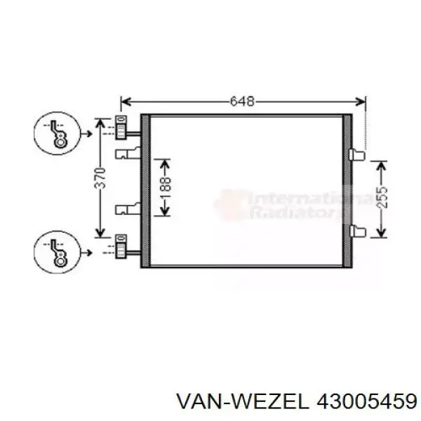 Радиатор кондиционера 43005459 VAN Wezel