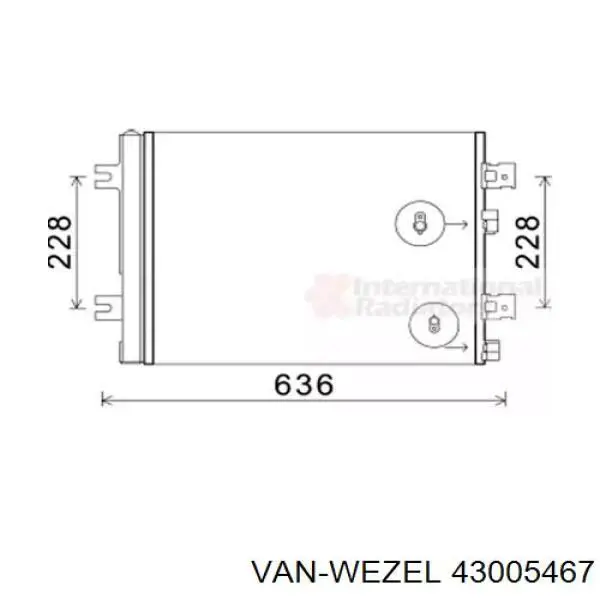 Конденсатор кондиционера VAN Wezel 43005467 цена, от 69.07 USD