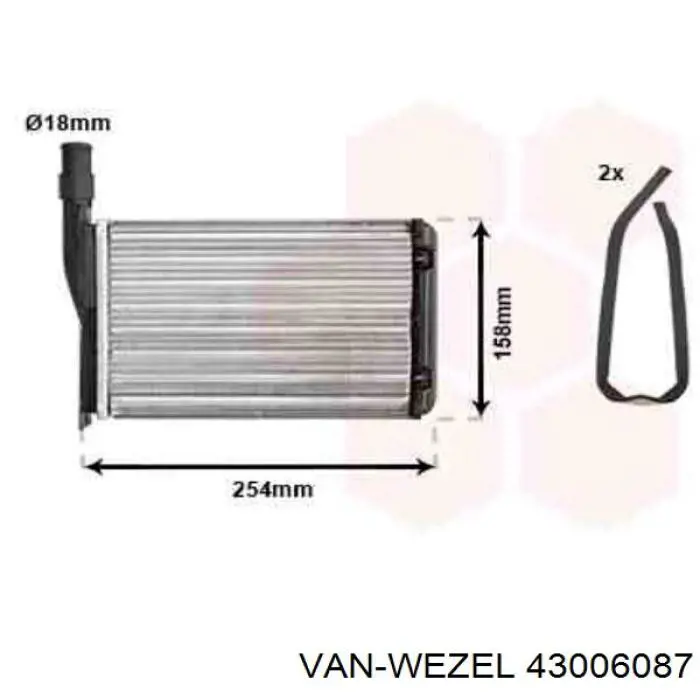 43006087 VAN Wezel радиатор печки