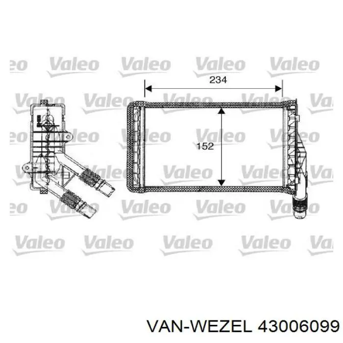 Радиатор отопителя VAN Wezel 43006099