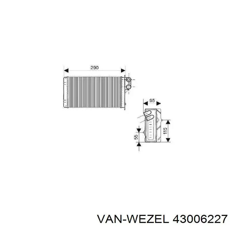Радиатор печки (отопителя) VAN Wezel 43006227 цена, от 18.97 USD