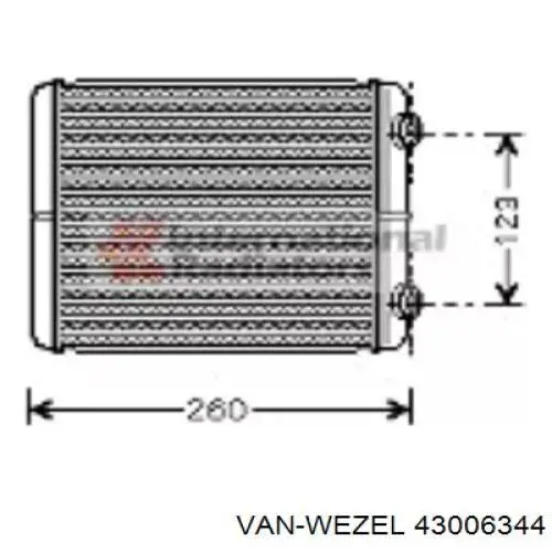 Радиатор печки 43006344 VAN Wezel