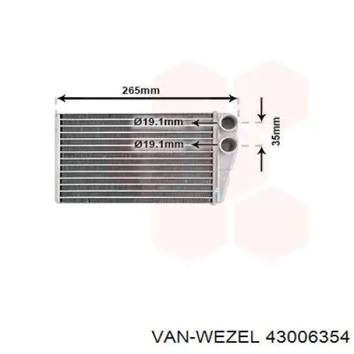 43006354 VAN Wezel радиатор печки