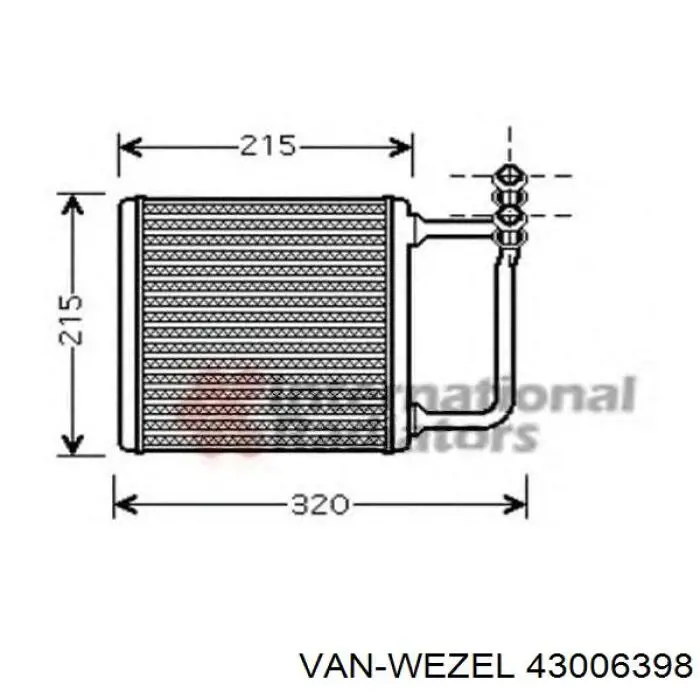 Радиатор печки 43006398 VAN Wezel