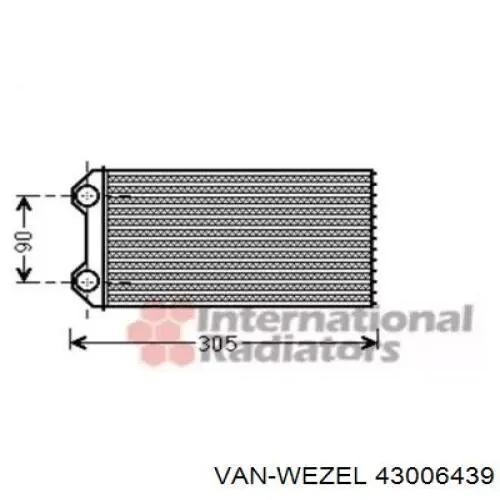 Радиатор печки (отопителя) VAN WEZEL 43006439