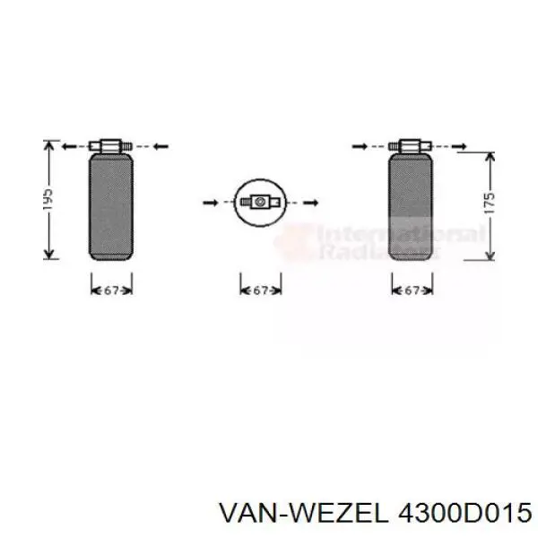 Осушитель кондиционера 4300D015 VAN Wezel