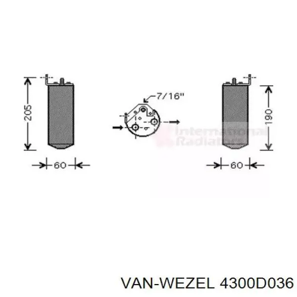 Осушитель кондиционера 4300D036 VAN Wezel