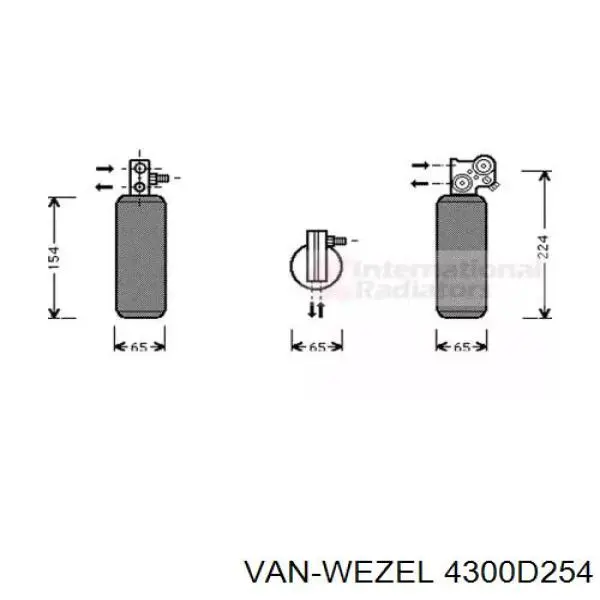 Осушитель кондиционера 4300D254 VAN Wezel