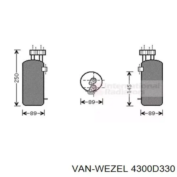 Осушитель кондиционера 4300D330 VAN Wezel