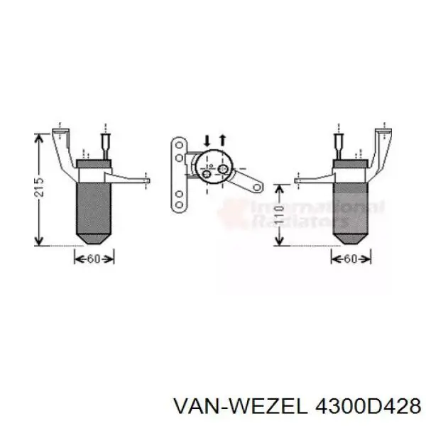 Осушитель кондиционера 4300D428 VAN Wezel