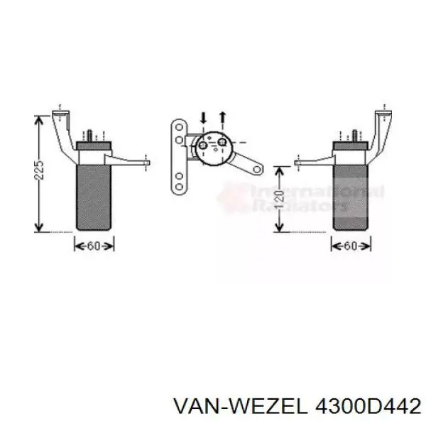 Осушитель кондиционера 4300D442 VAN Wezel