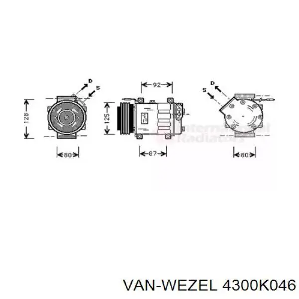 Компрессор кондиционера 4300K046 VAN Wezel