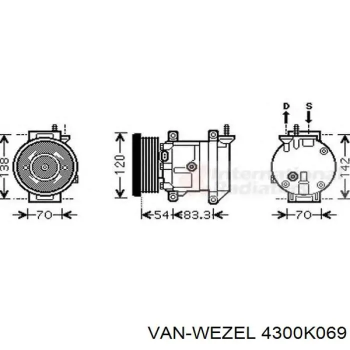 Компрессор кондиционера 4300K069 VAN Wezel