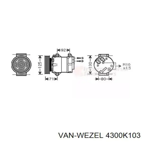 4300K103 VAN Wezel компрессор кондиционера