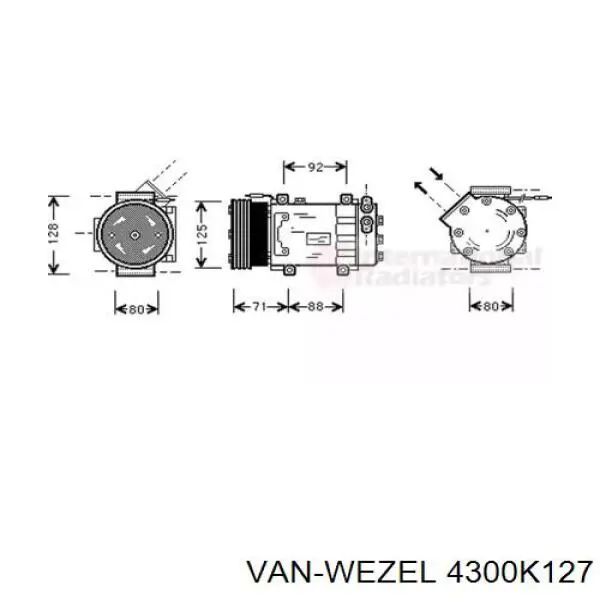 Компрессор кондиционера 4300K127 VAN Wezel