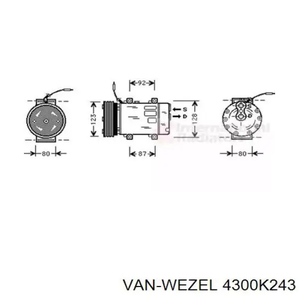 Компрессор кондиционера 4300K243 VAN Wezel