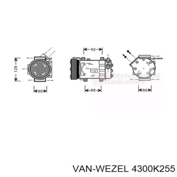 Компрессор кондиционера 4300K255 VAN Wezel