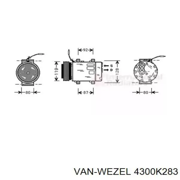 Компрессор кондиционера 4300K283 VAN Wezel