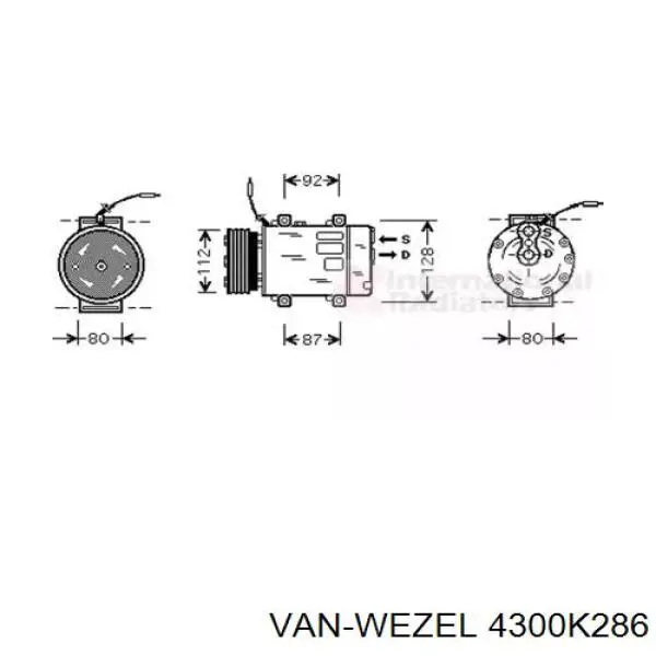 Компрессор кондиционера 4300K286 VAN Wezel