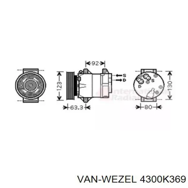 Компрессор кондиционера 4300K369 VAN Wezel