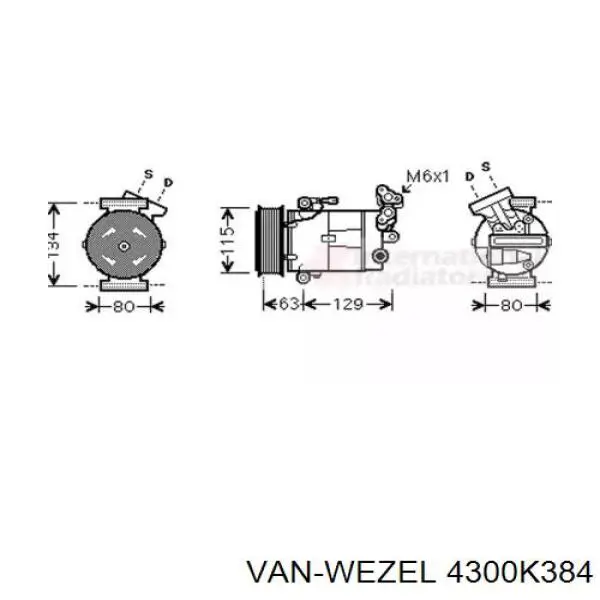 Компрессор кондиционера 4300K384 VAN Wezel