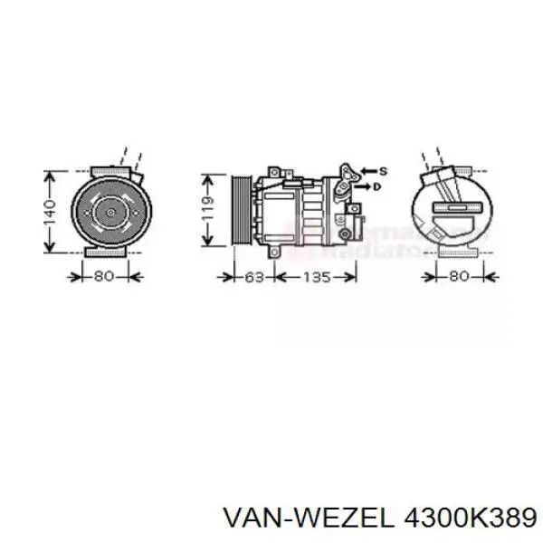 Компрессор кондиционера 4300K389 VAN Wezel