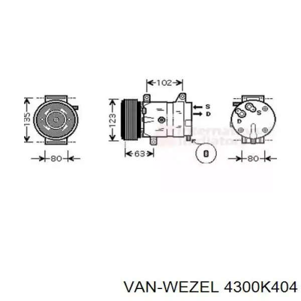 Компрессор кондиционера 4300K404 VAN Wezel