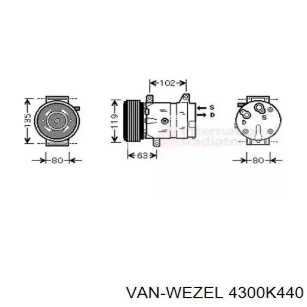 4300K440 VAN Wezel компрессор кондиционера