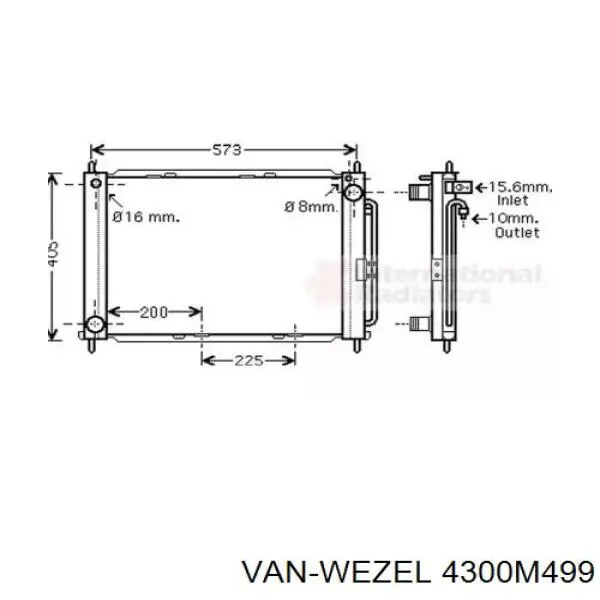 Радиатор кондиционера 4300M499 VAN Wezel