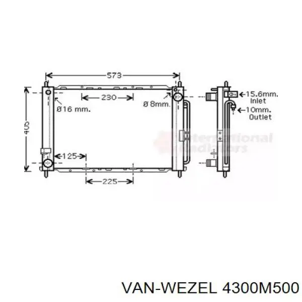 Радиатор кондиционера 4300M500 VAN Wezel