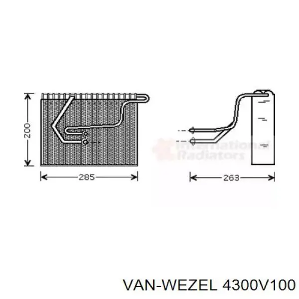 Испаритель кондиционера 4300V100 VAN Wezel