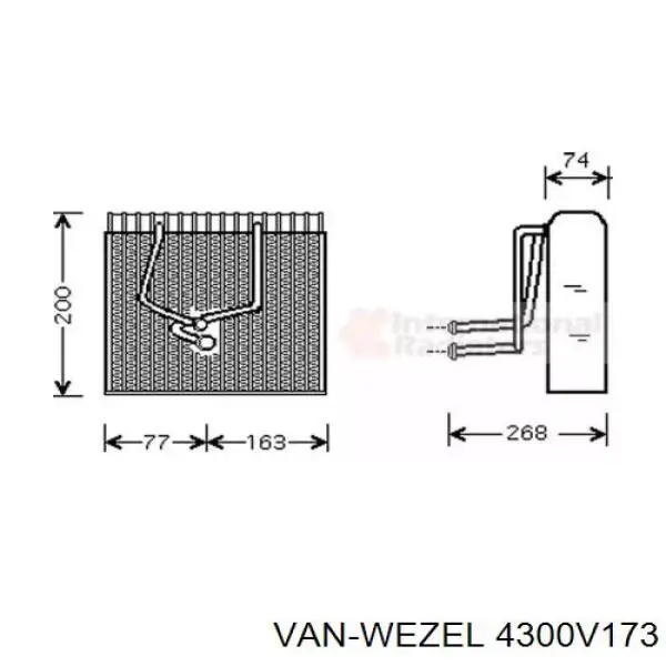 Испаритель кондиционера 4300V173 VAN Wezel