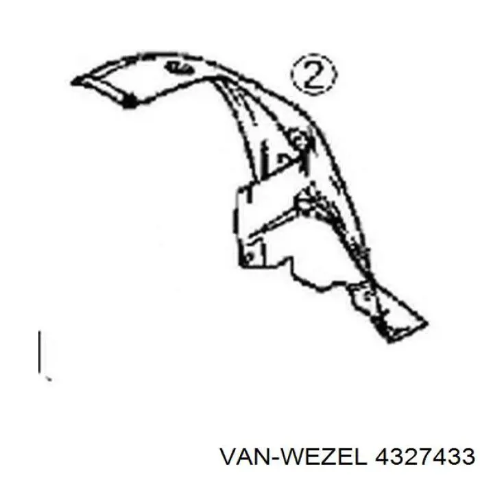 Подкрылок крыла переднего левый передний 4327433 VAN Wezel