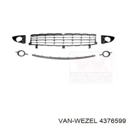 Решетка бампера переднего центральная 4376599 VAN Wezel