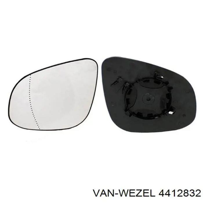 Стекло зеркала заднего вида, правого VAN Wezel 4412832 цена, от 11.61 USD