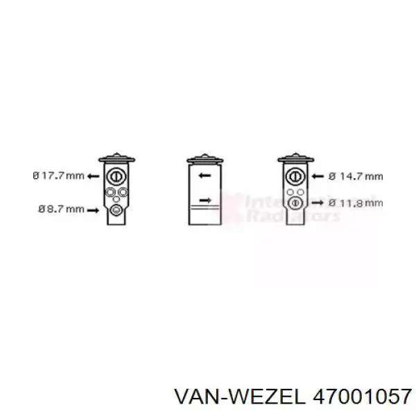 Клапан TRV кондиционера 47001057 VAN Wezel