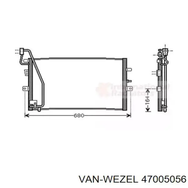 Радиатор кондиционера 47005056 VAN Wezel