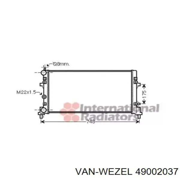 Радиатор 49002037 VAN Wezel