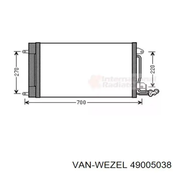 Condensador aire acondicionado 49005038 VAN Wezel