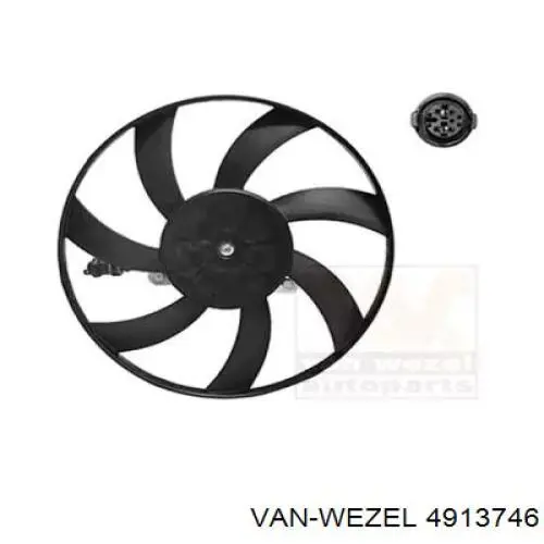 Электровентилятор охлаждения в сборе (мотор+крыльчатка) правый 4913746 VAN Wezel