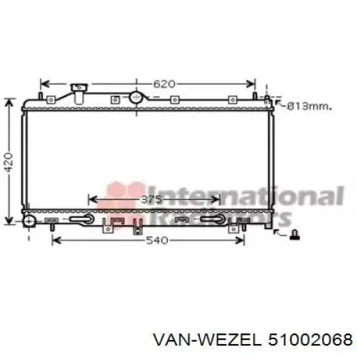 Радиатор 51002068 VAN Wezel