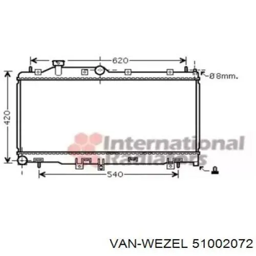 Радиатор 51002072 VAN Wezel