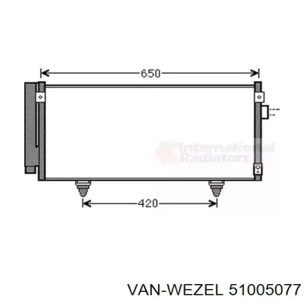 Радиатор кондиционера 51005077 VAN Wezel