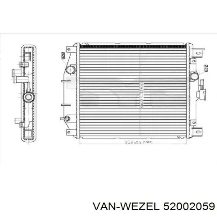 Радиатор 52002059 VAN Wezel