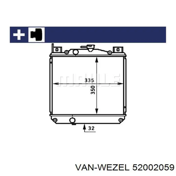 Купить 52002059 VAN Wezel Радиатор водяной